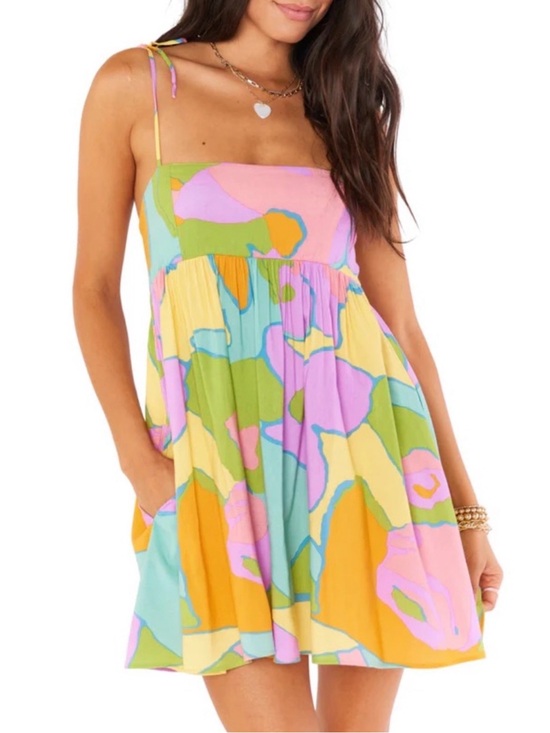 Show Me Your MuMu Dresses & Skirts - Show Me Your MuMu Pastel Multi-Color Tie-Strap Mini Dress
